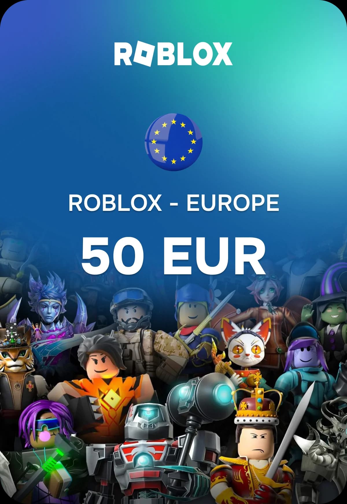 Карта пополнения Roblox - Европа 50 EUR